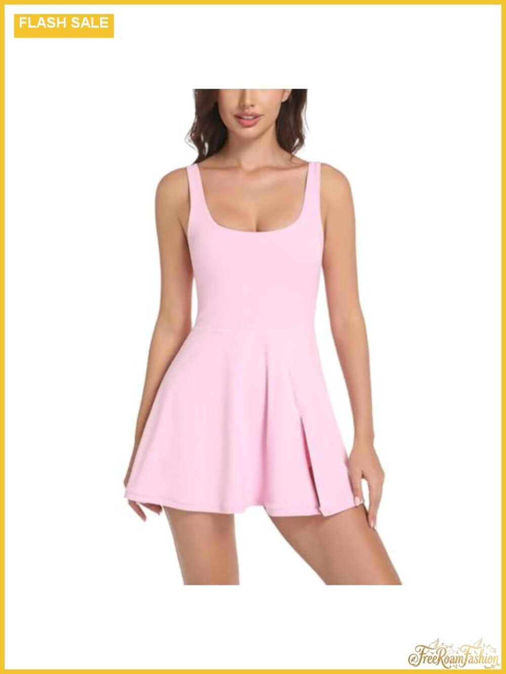 Women's Tennis Dress with Built-in Shorts & Bra, Athletic Golf Dress with